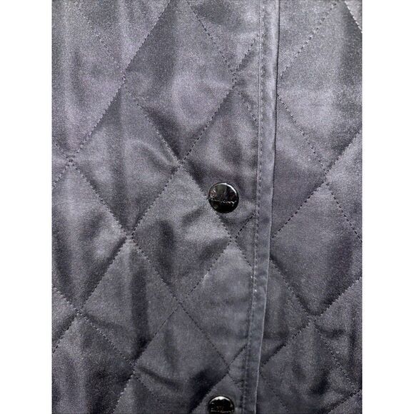 Burberry London Quilted Jacket Coat Nova Check Diamond Women M Snaps Pockets - Picture 4 of 11